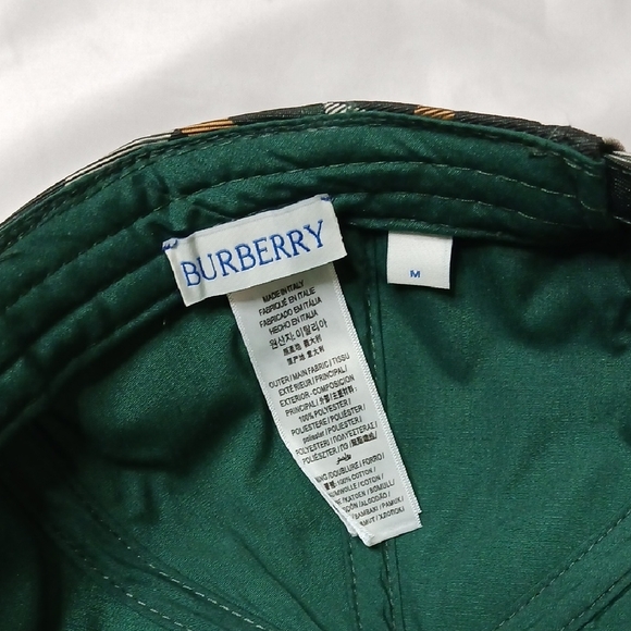 Burberry Green & Cream Check Baseball Cap - Picture 3 of 4